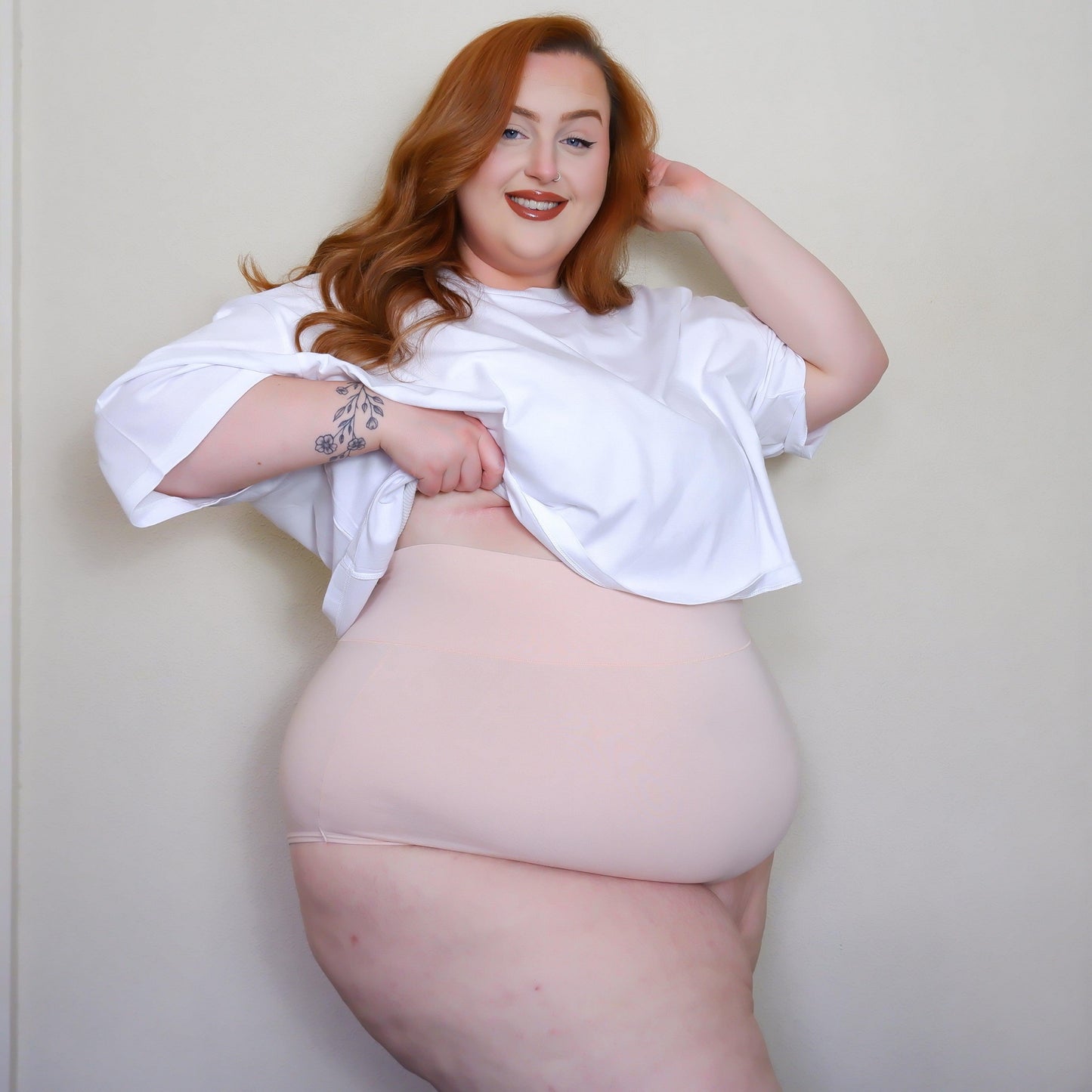 Organic Cotton Super High Waist Knickers - Ballet Pink