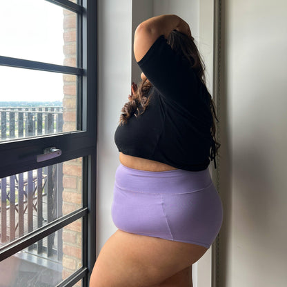 Organic Cotton Super High Waist Knickers - Cassis de Violet