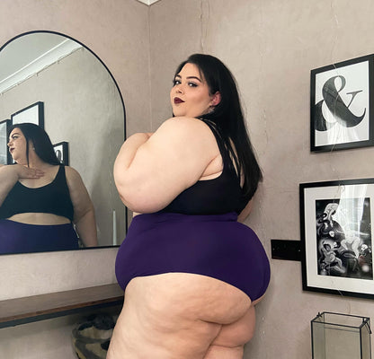 Organic Cotton Super High Waist Knickers - Suffragette Purple